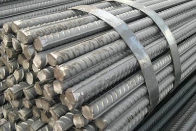 Rebar bundles tied with steel straps